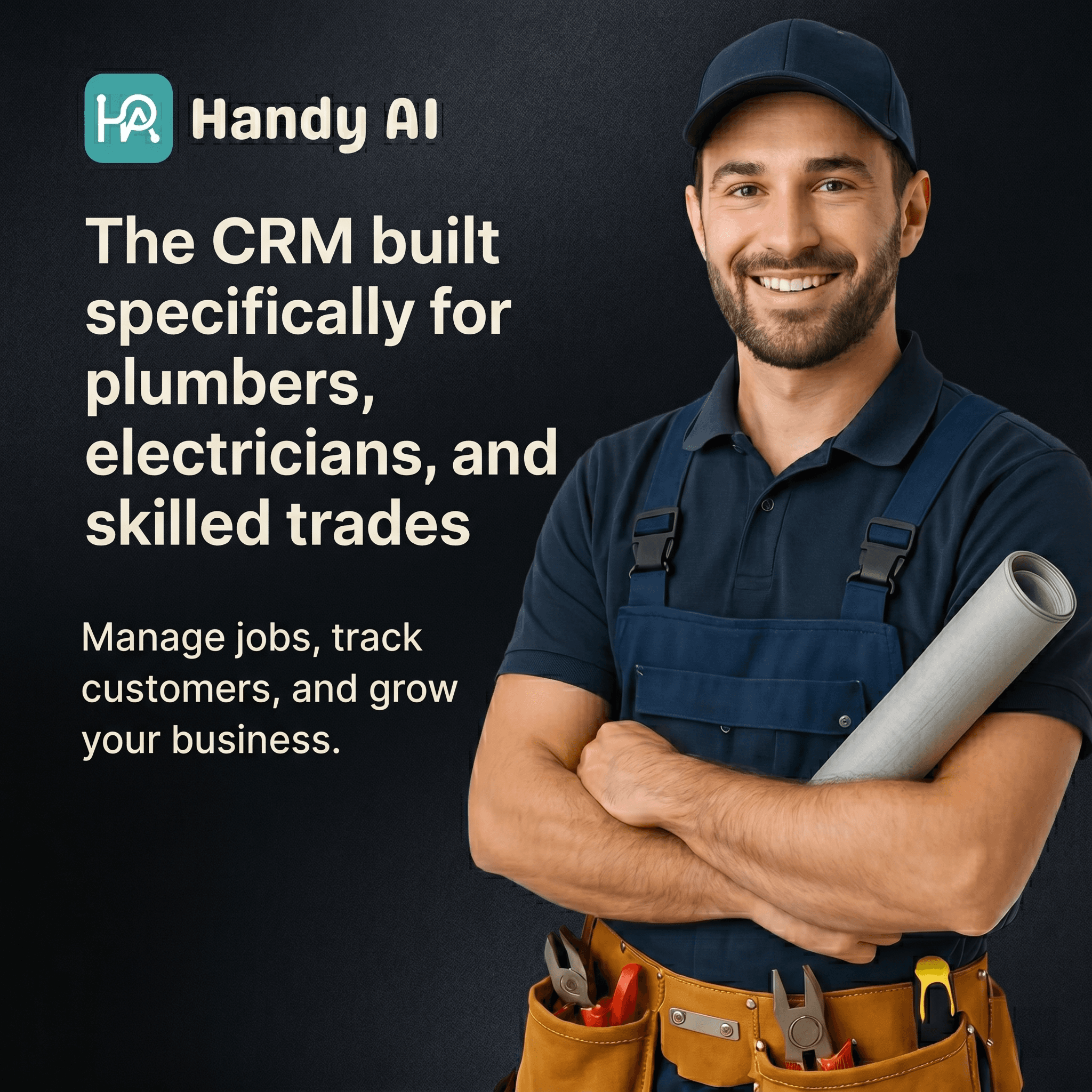 Craftsman using HandyAI app on mobile and desktop - Dark Mode